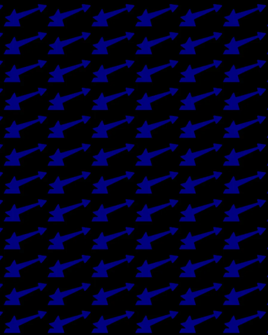 TAP star-arrow pattern — solid blue grid on black
