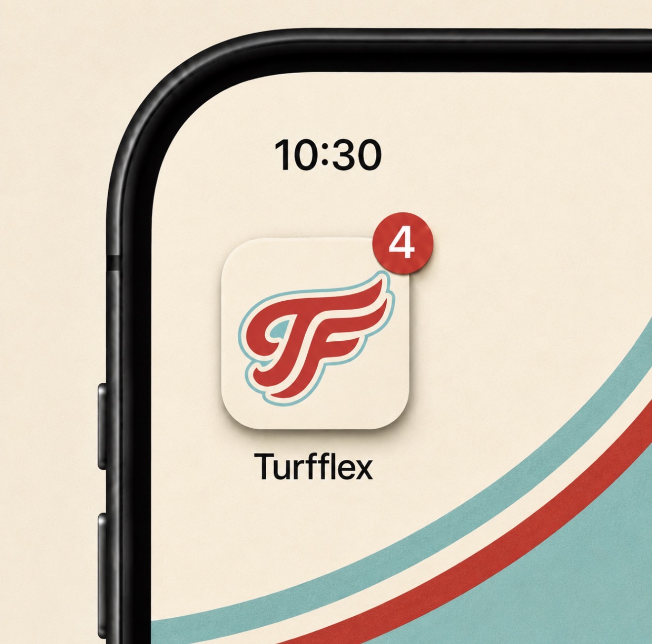TurfFlex app icon on a mobile home screen