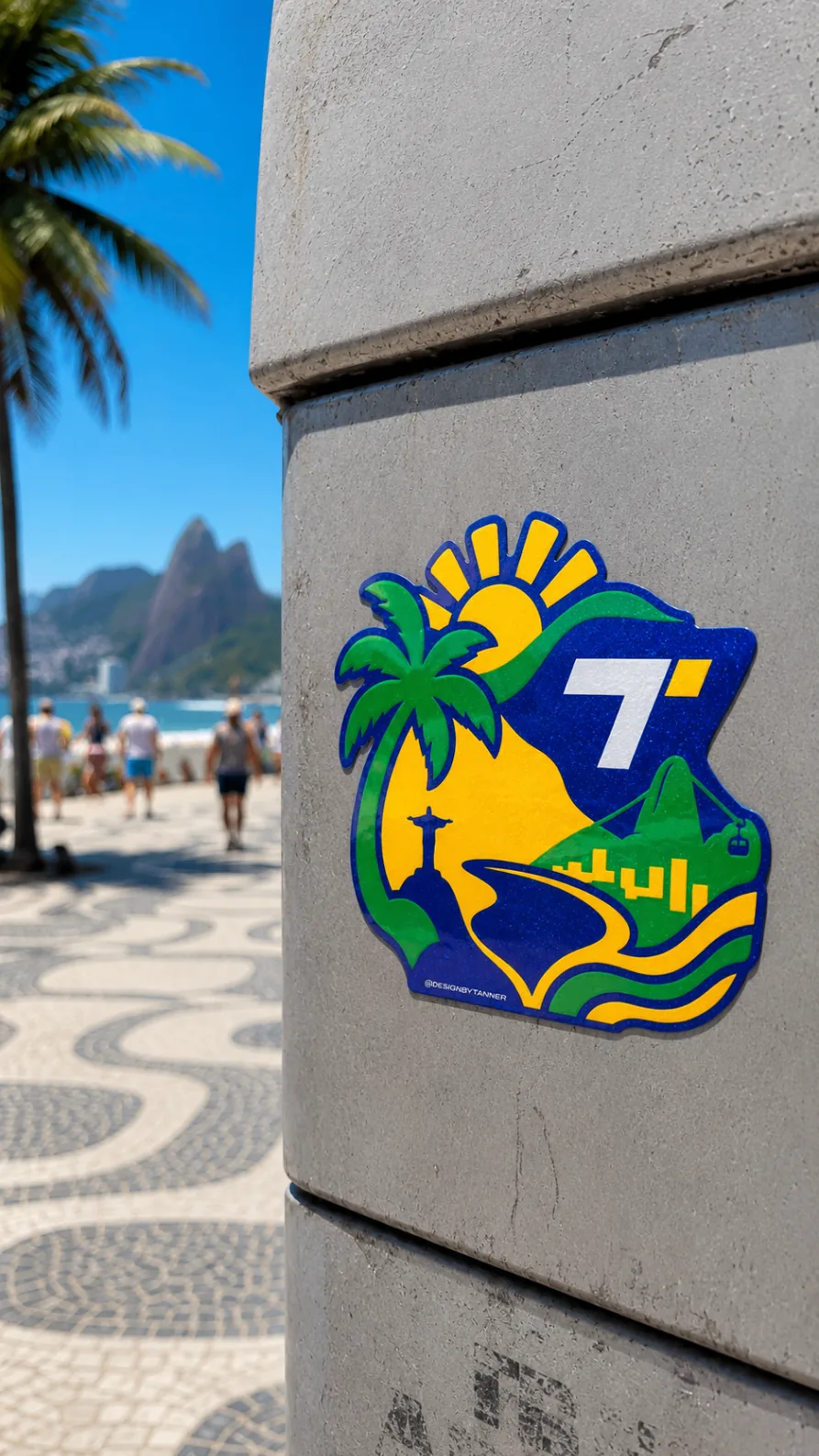 Brazil sticker on the sidewalk