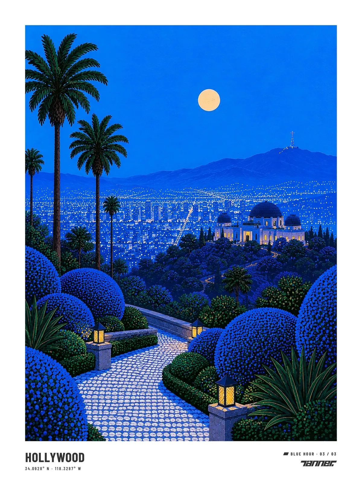 Blue Hour 03, Hollywood: Griffith Observatory above the city lights