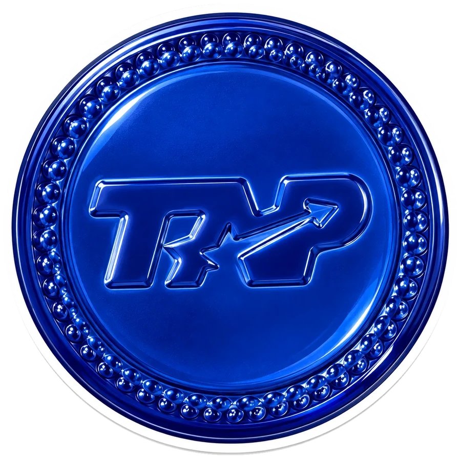TAP blue enamel coin medallion