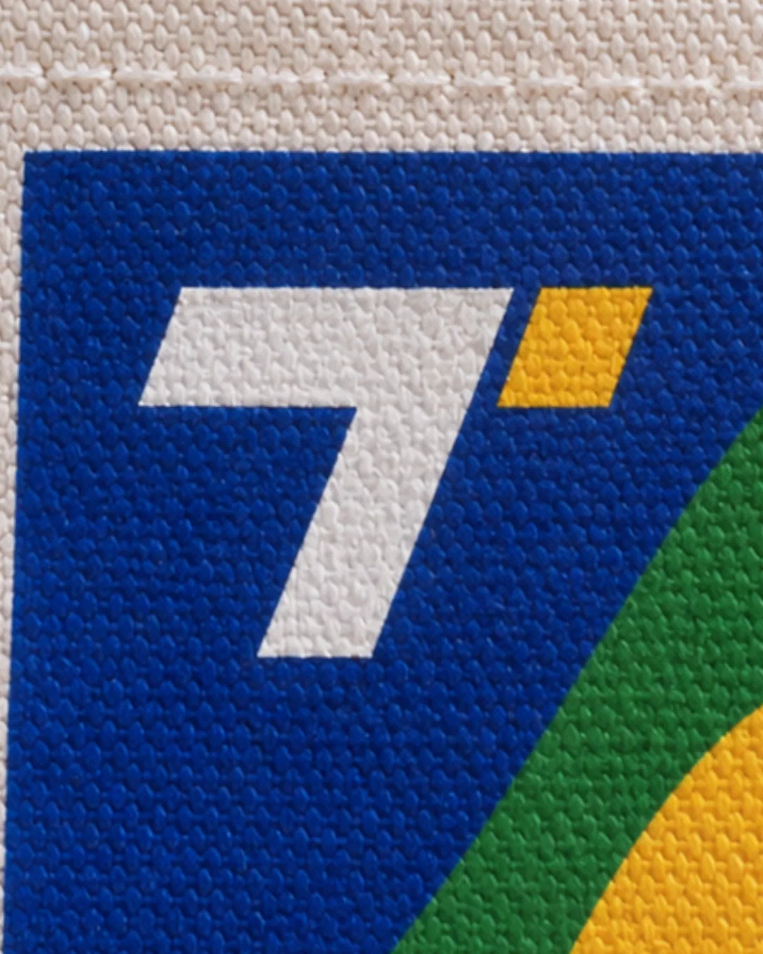Seven mark screen-printed on canvas tote weave