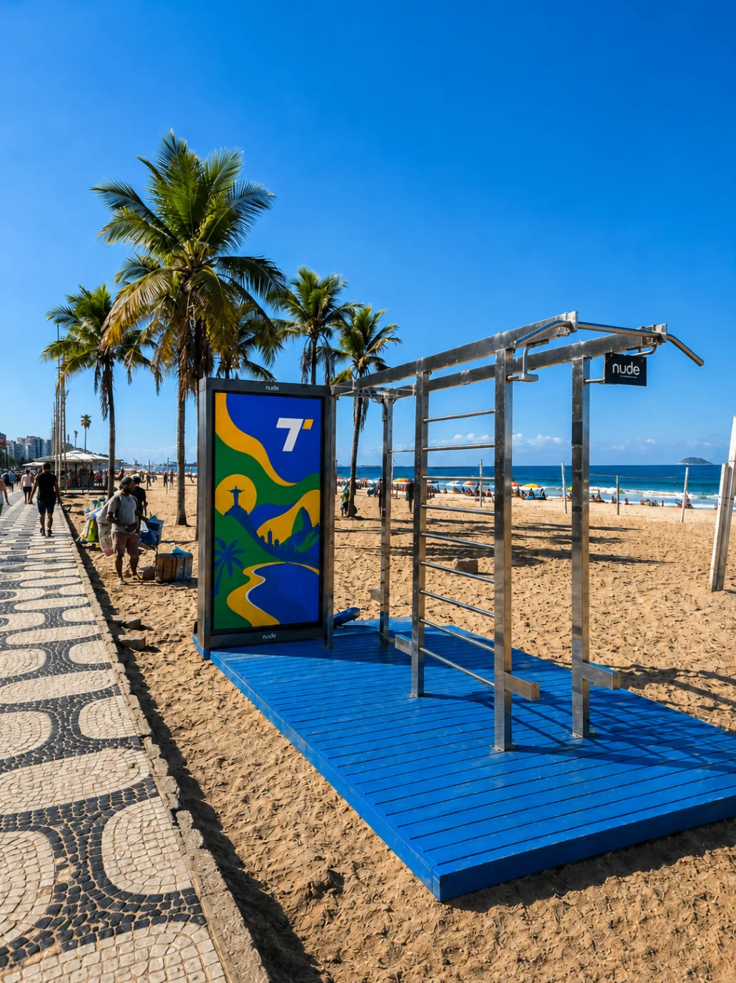 Brazil advertising panel on the promenade in Rio