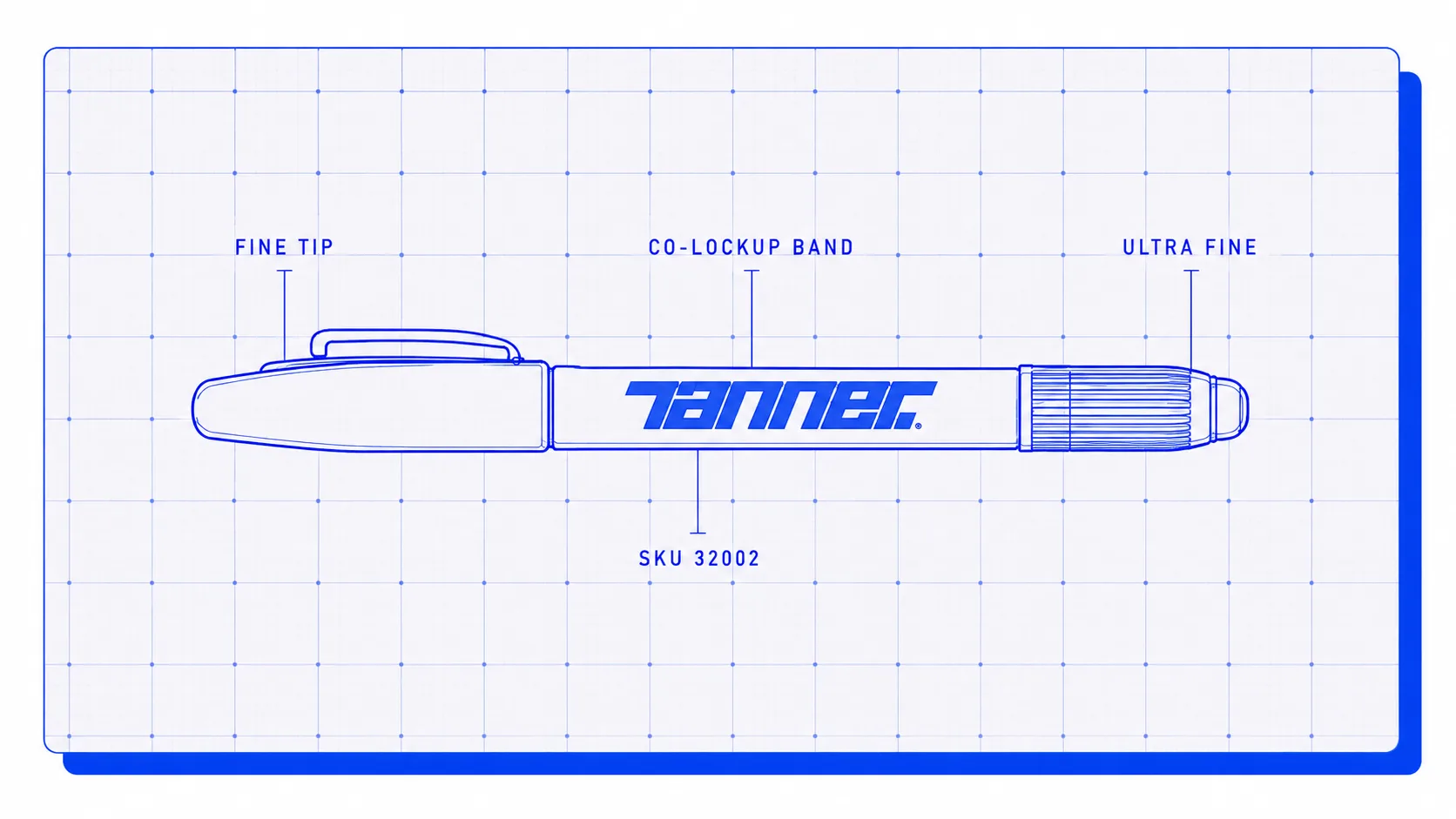 Sharpie 32002 blueprint — Fine & Ultra Fine dual-tip anatomy