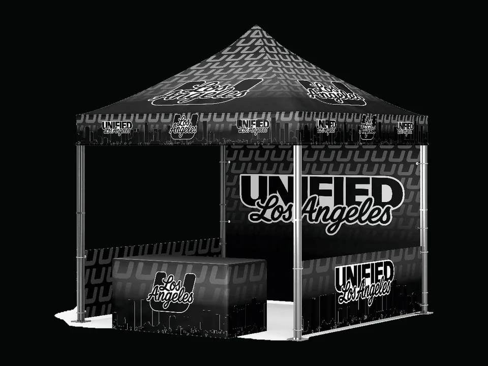 Unified identity applied to an event tent.